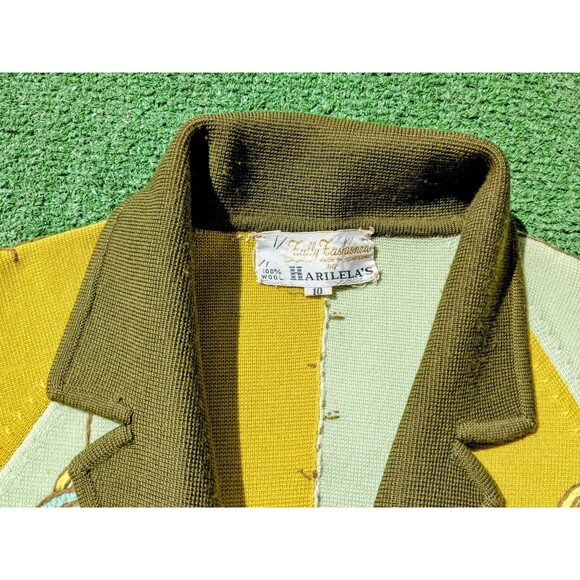 VTG Mod 1960s Squares Button-Down Cardigan Sweater Petite Sz10 Med Jacket EUC - Picture 6 of 7